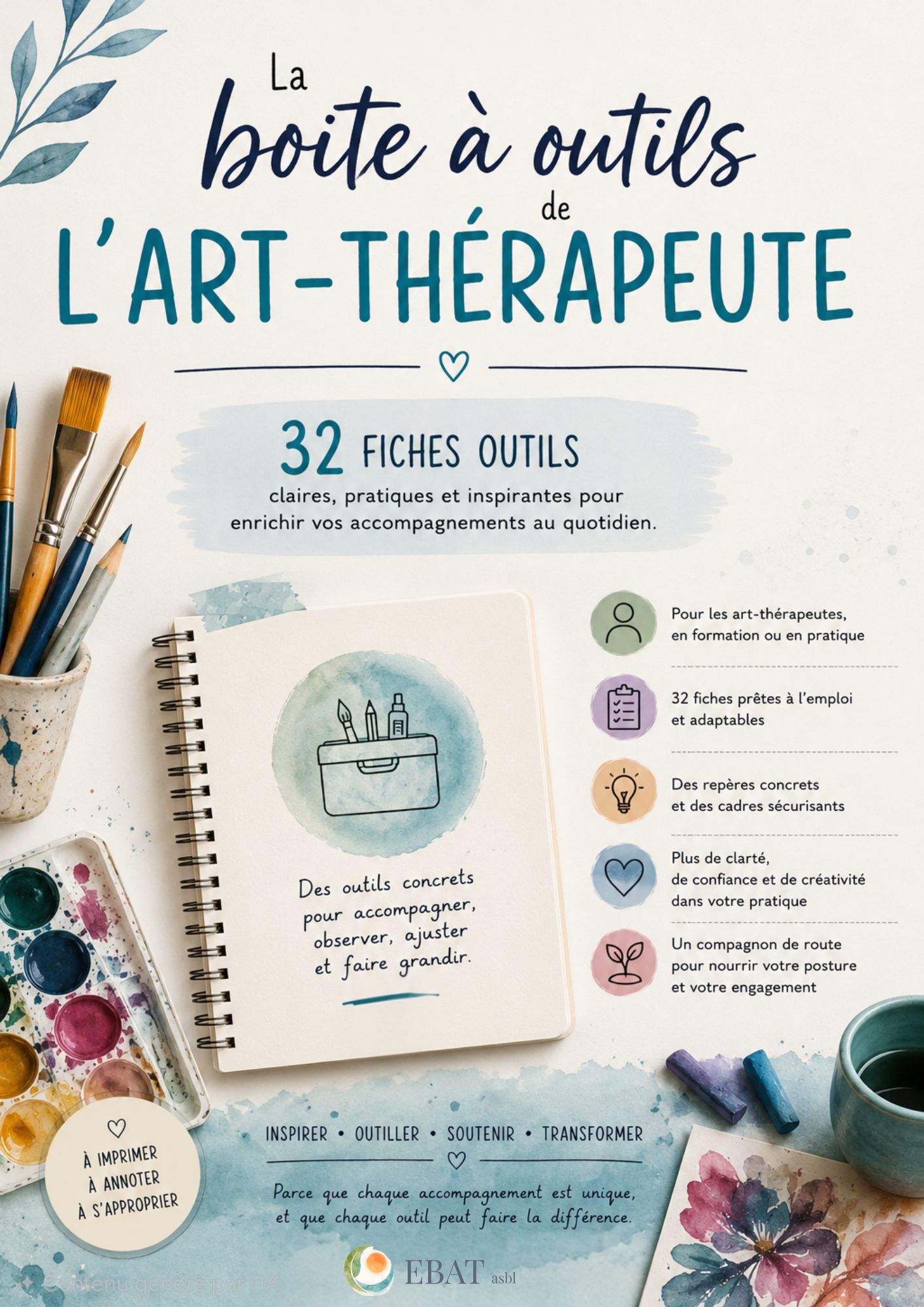 La boîte à outils de l’art-thérapeute – 32 fiches pratiques